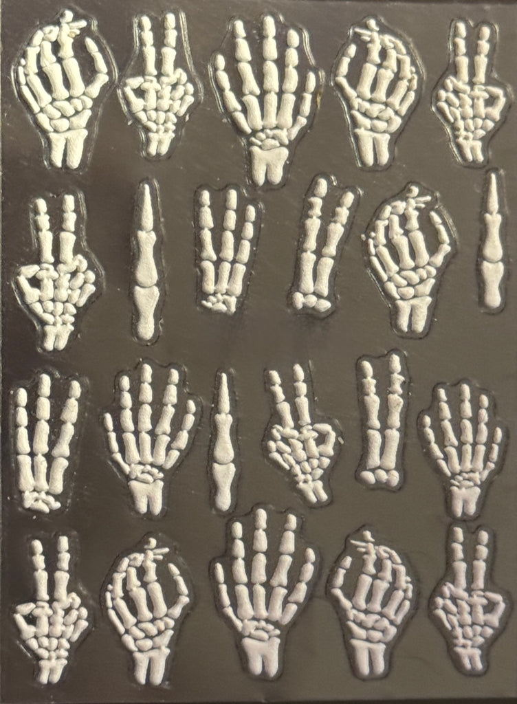 Skeleton Hands Nail Decals