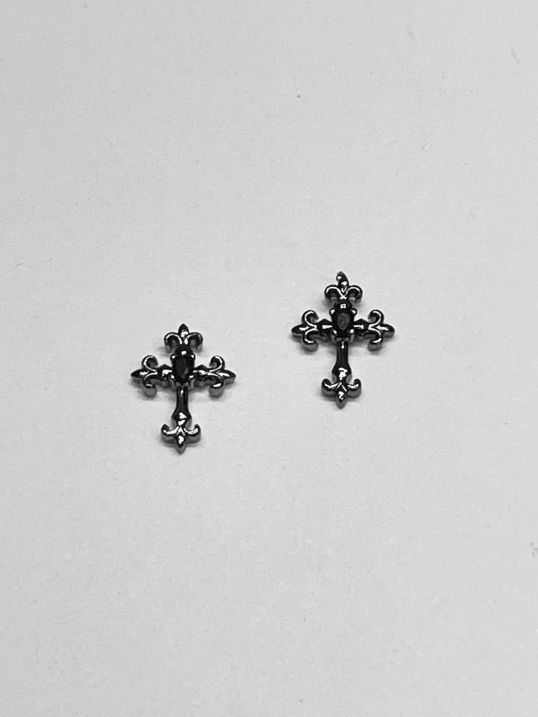 Fleur de Lis Crosses Nail Charms (2)