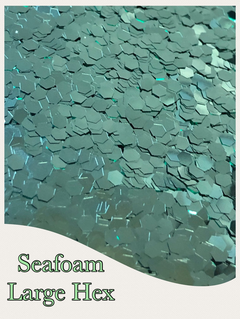 Seafoam Large Hex Chunky Glitter