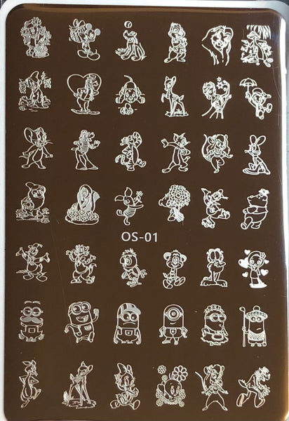 Variety Cartoon Characters XXL Stamping Plates