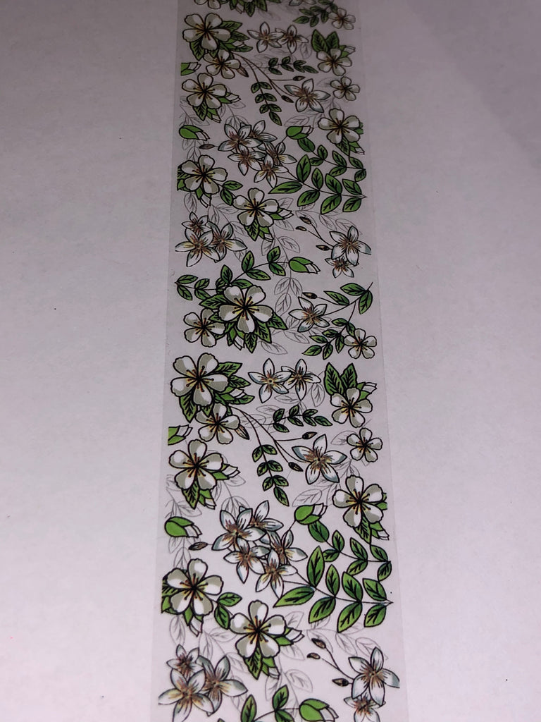 White Floral Nail Foil