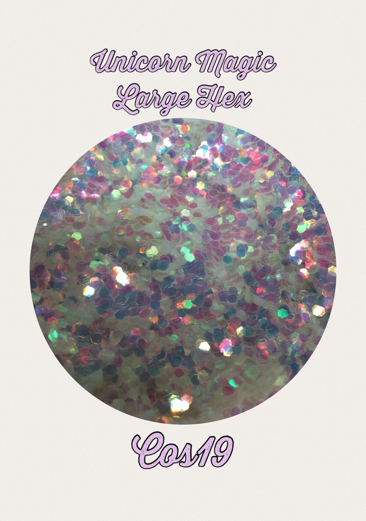 Unicorn Magic Large Hex Cosmetic Glitter