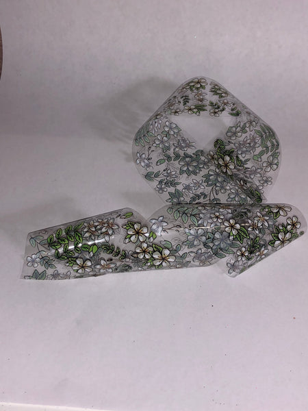 White Floral Nail Foil