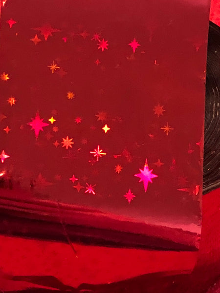 Red Holo North Star Nail Foil
