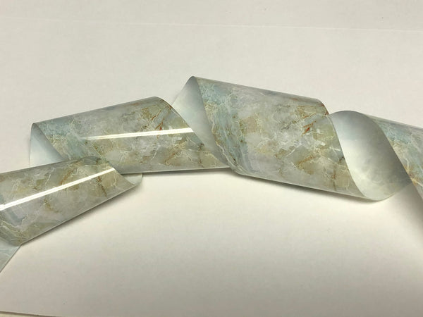 Green, White & Gold Marble Nail Foil