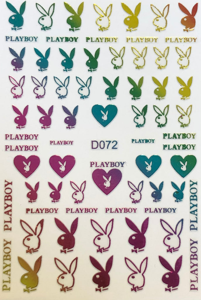Rainbow Playboy Nail Decals