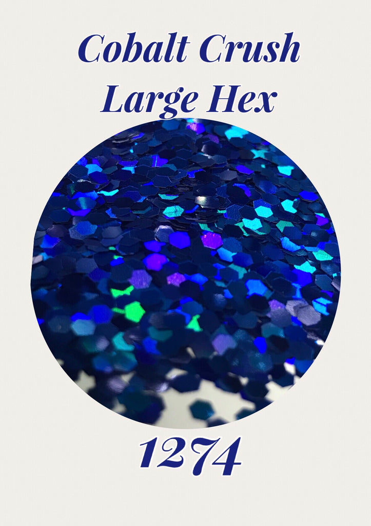 Cobalt Crush Large Hex Hologram Chunky Glitter