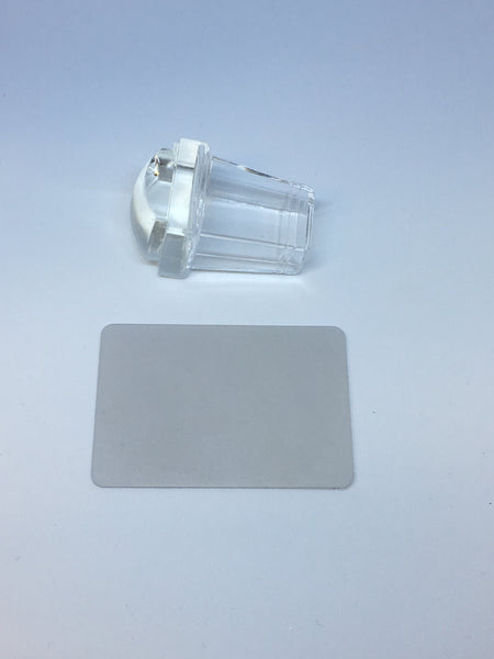 Small Clear Handled Stamper with Scraper