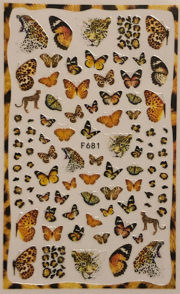 Butterflies & Leopards Nail Decals
