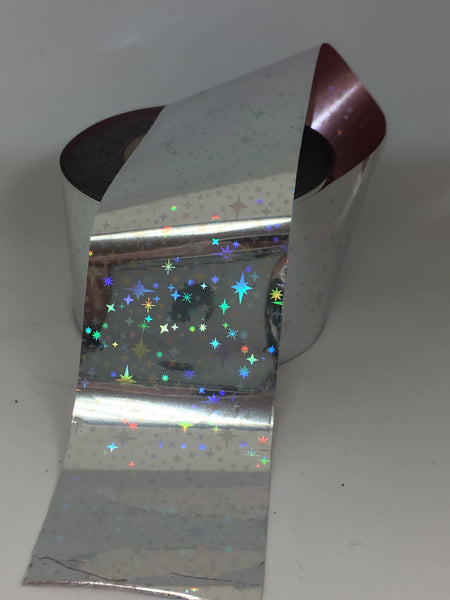 Silver Holo North Stars Nail Foil