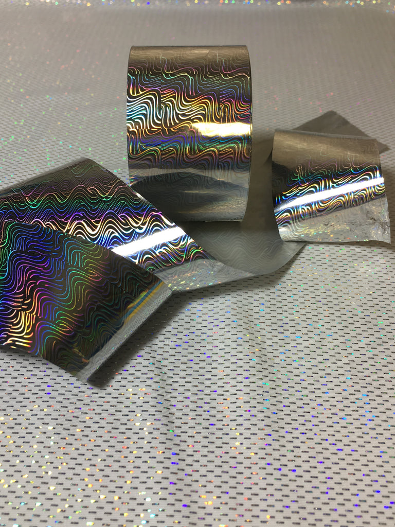 Silver Holo Swerve Nail Foil