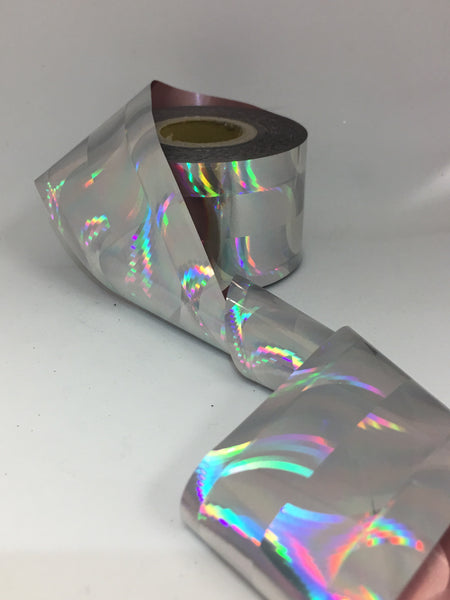 Silver Holo Large Arcs Nail Foil