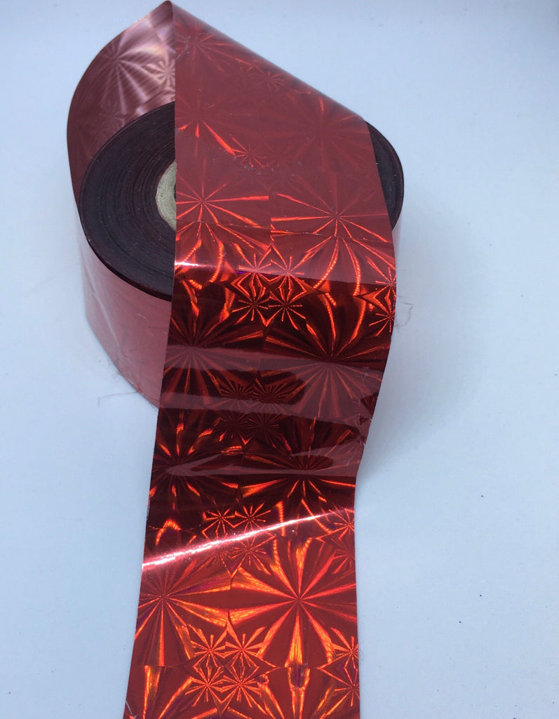 Red Holo Starburst Nail Foil