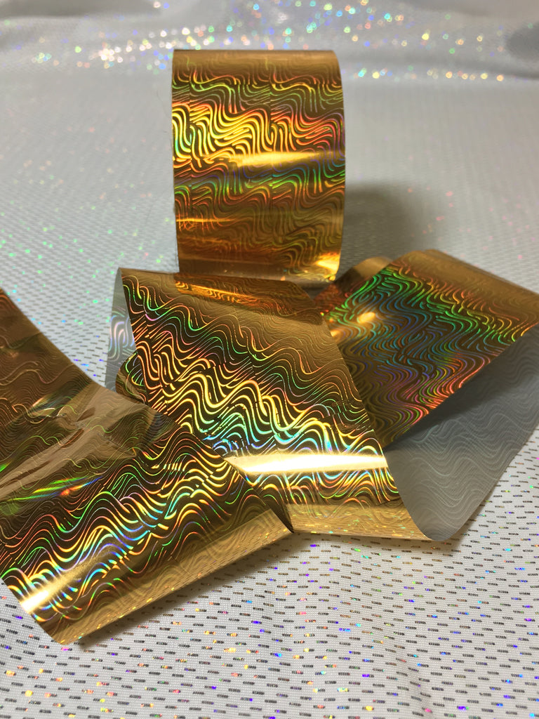 Gold Holo Swerve Nail Foil