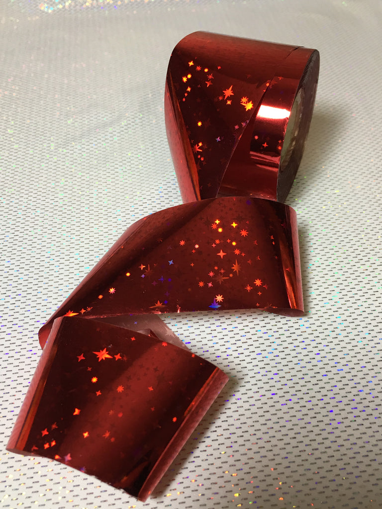 Red Holo North Star Nail Foil