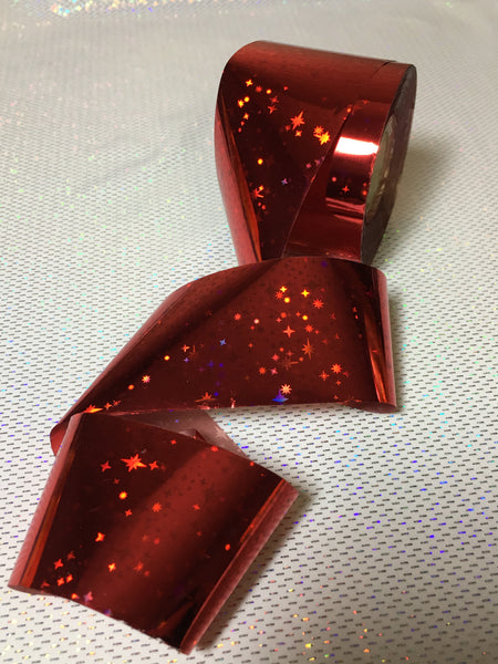 Red Holo North Star Nail Foil