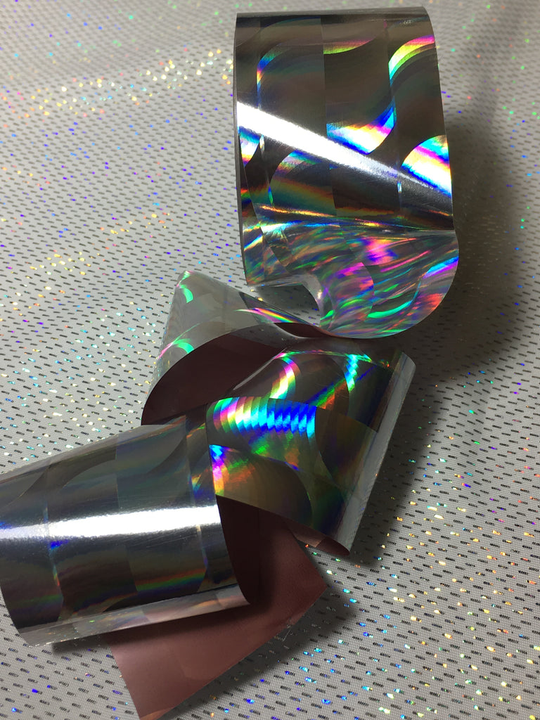 Silver Holo Large Arcs Nail Foil