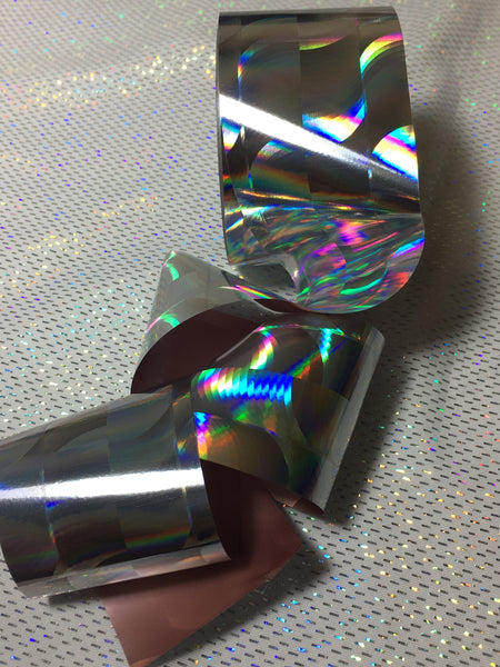 Silver Holo Large Arcs Nail Foil