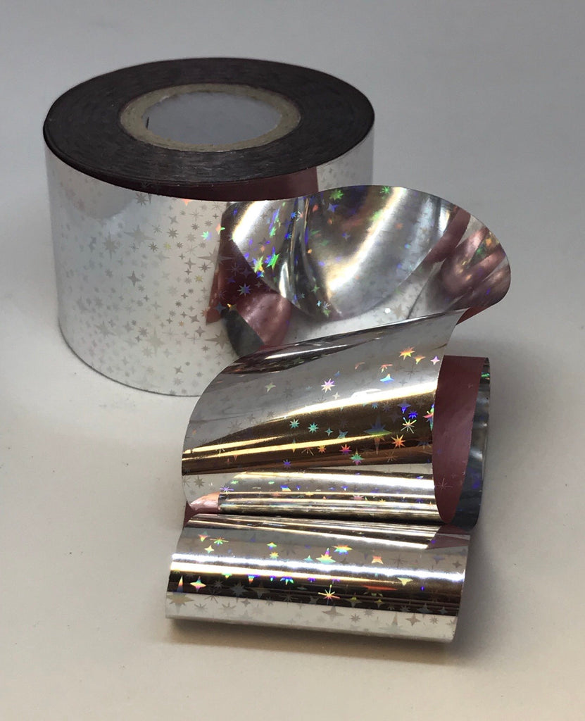 Silver Holo North Stars Nail Foil