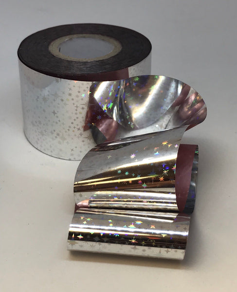 Silver Holo North Stars Nail Foil
