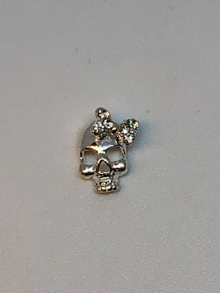 Skull with Bow Nail Charms (2)