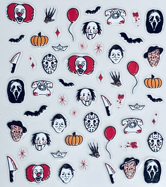 Freddy / Michael / Jason Nail Decals