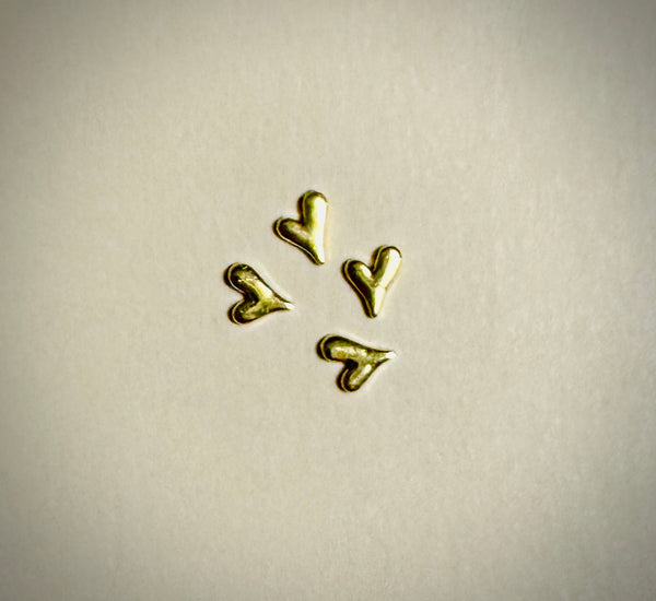 Metallic Hearts  Nail Charms (4)