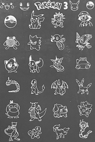 Pikachu, Squirtle, and More Stamping Plates