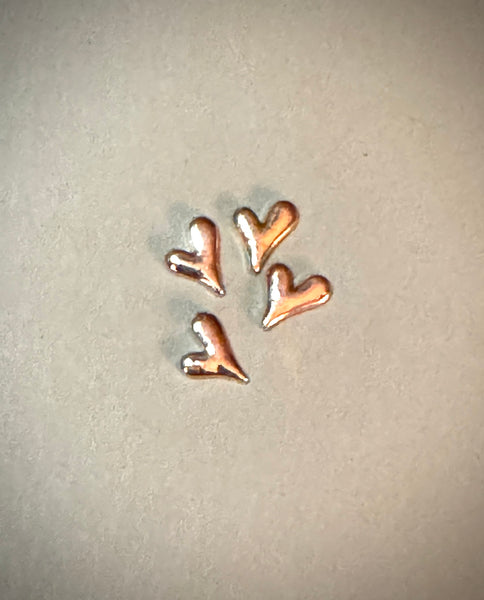 Metallic Hearts  Nail Charms (4)