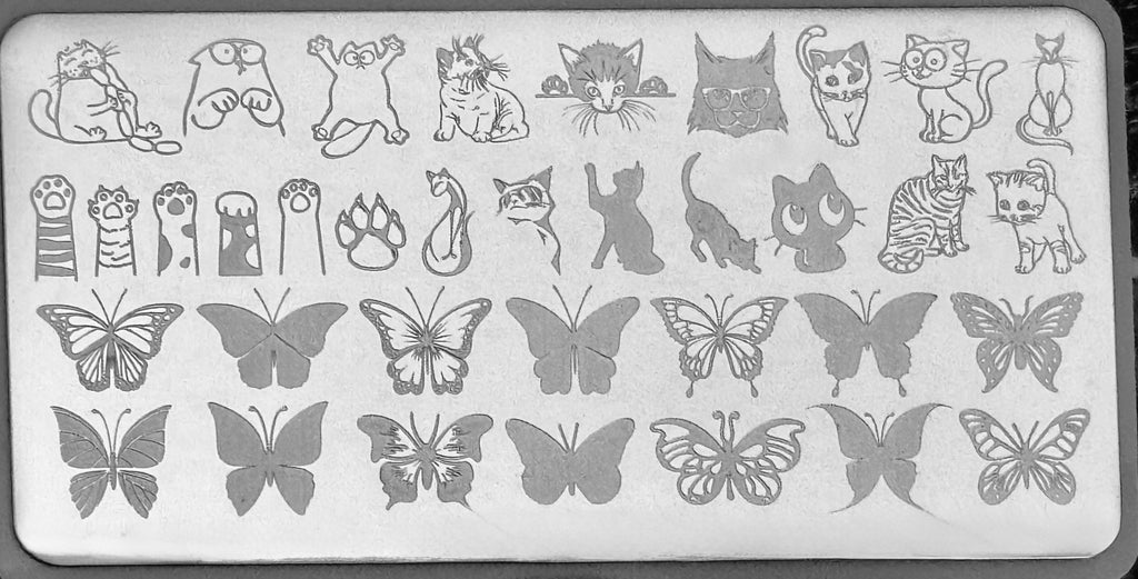 Cats & Butterflies Stamping Plate