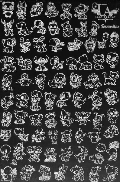 Variety Cartoon Characters XXL Stamping Plates