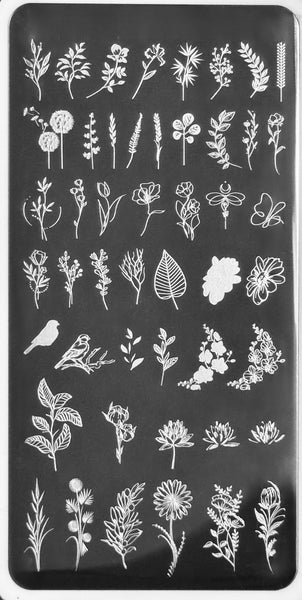 More Flowers and Leaves Stamping Plates