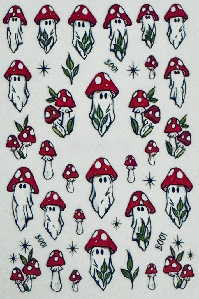 Ghost Mushrooms Nail Decals