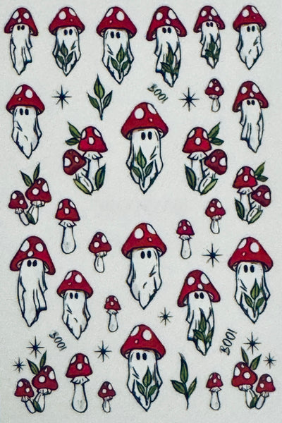 Ghost Mushrooms Nail Decals