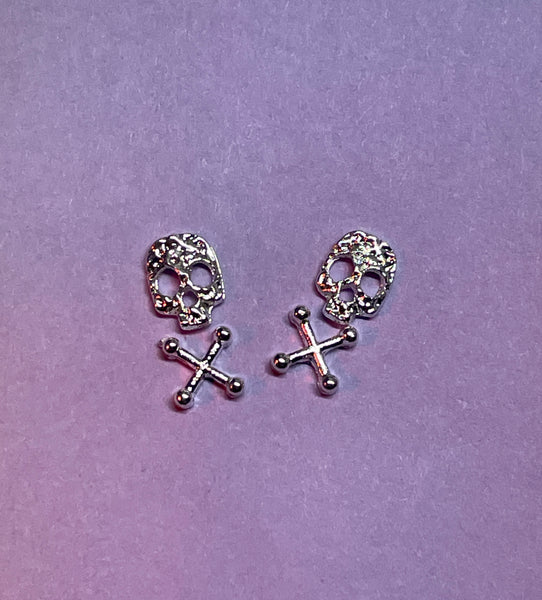 Skulls and Crossbones Nail Charms (2)