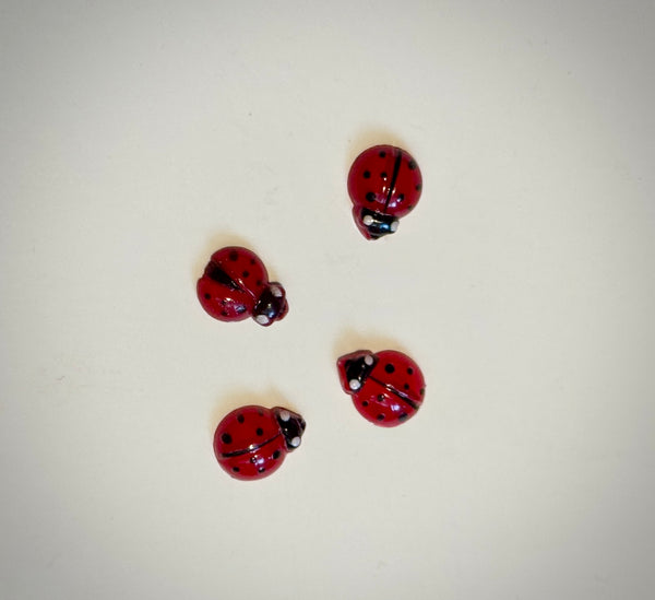 Resin Ladybug Nail Charms (4)