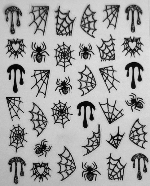 Spiders and Webs Nail Decals