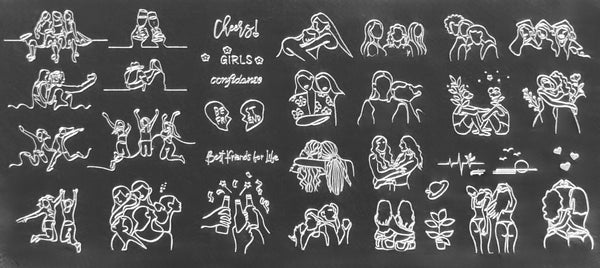 Line Art Stamping Plates