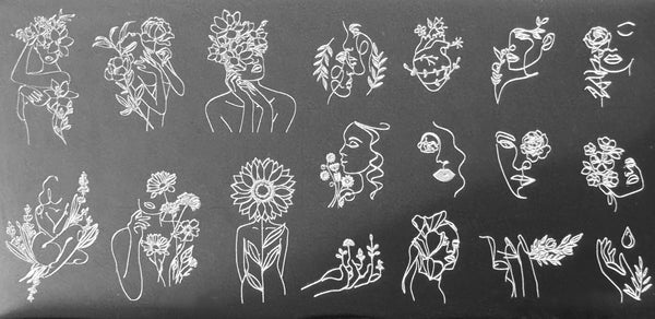 Flower Faces Stamping Plates