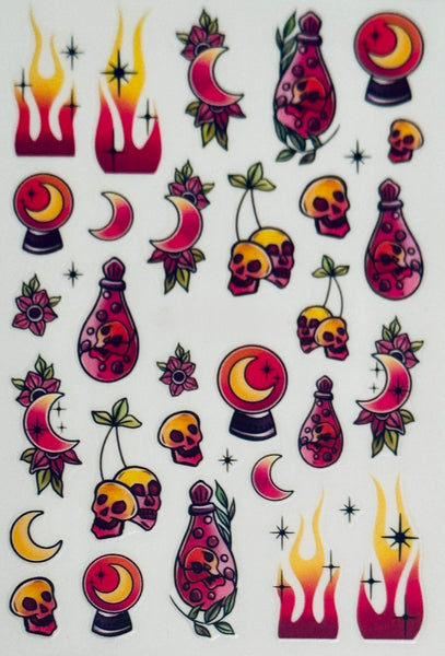 Colorful Halloween Nail Decals