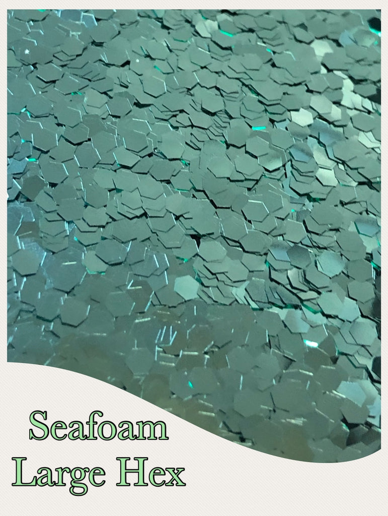 Seafoam Large Hex Chunky Glitter