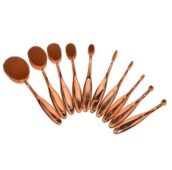 Rose gold makeup brush set 10-pc