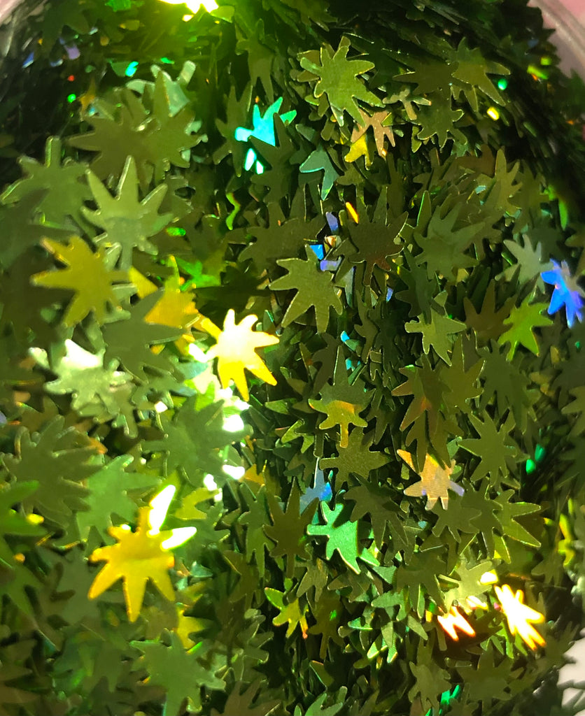 Sour Apple Hologram Pot Leaves Glitter