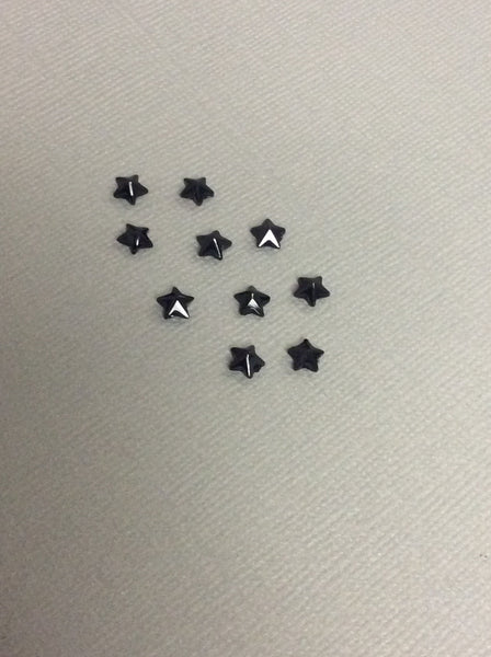 Black 3-D stars, flat back (10)