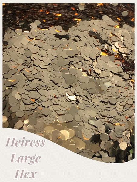 Heiress Large Hex Chunky  Glitter