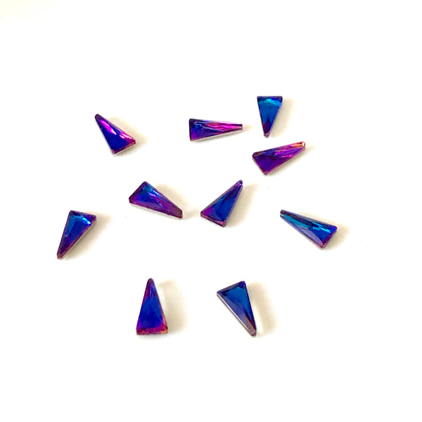 Blue/Purple Triangle Nail Charms (10)