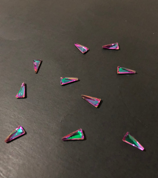 Green/Pink Triangle Nail Charms (10)