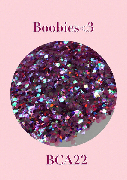 Boobies <3 Breast Cancer Awareness Mix Glitter