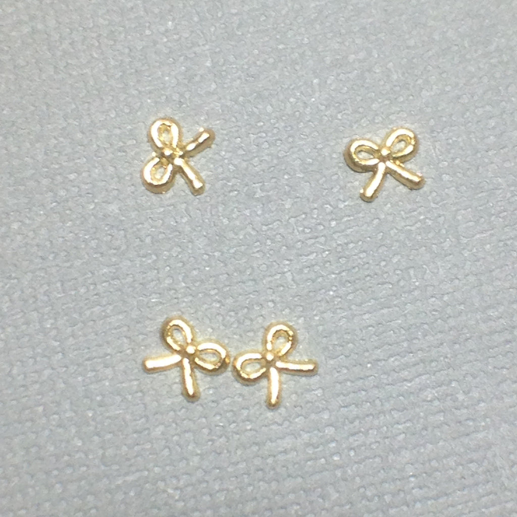 Tiny Gold Bows (4)