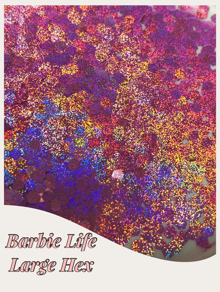 Barbie Life Large Hex Chunky  Glitter
